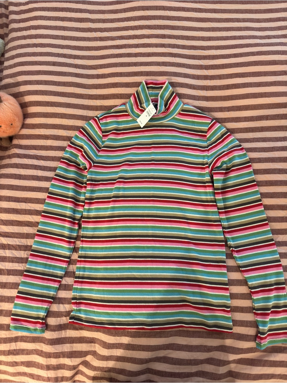 Gap Striped Turtleneck Long Sleeve Ribbed Top